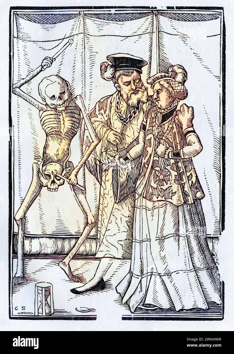 Der Tod kommt zur Herzogin Holzschnitt von Georg Scharffenberg Aus Der Todten Tanz oder la danse de la mort erschienen Basel 1843 / Death Comes to the Banque D'Images