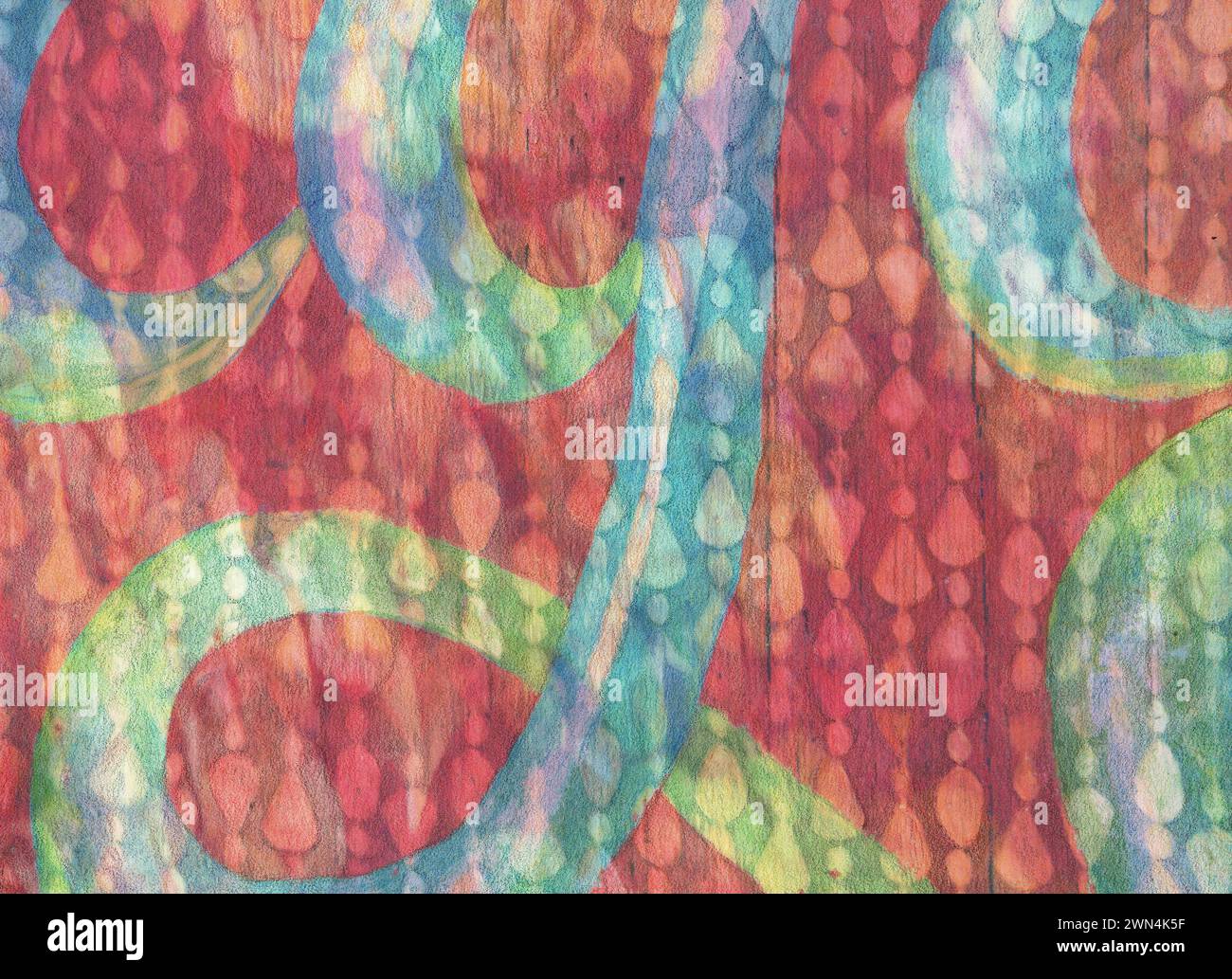 Photo illustration détail d'une chaîne de lettres faite avec une calligraphie au pochoir. Banque D'Images