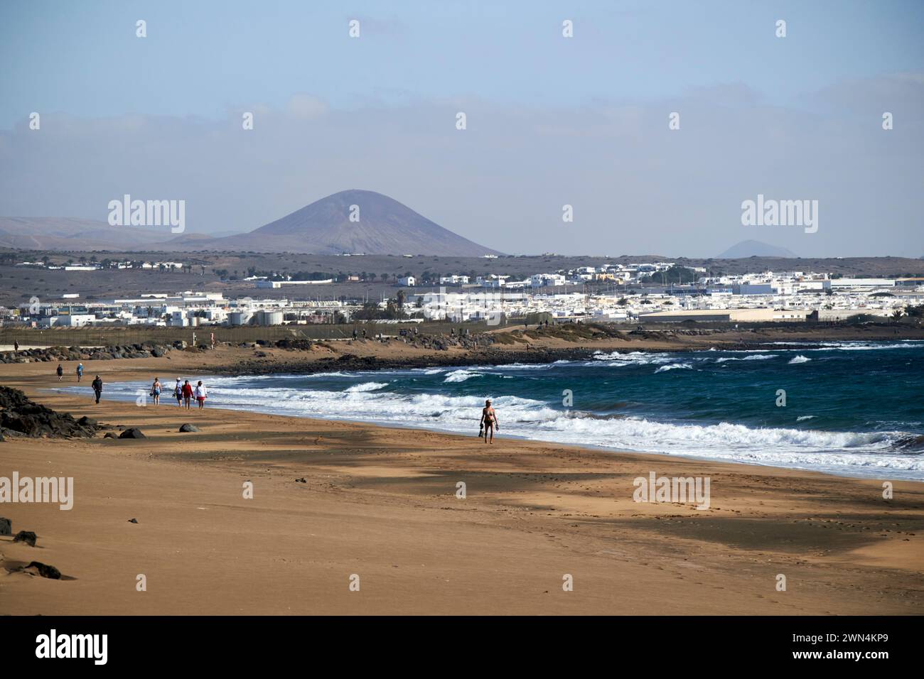 playa de guasimeta et playa de matagorda près de l'aéroport ACE arrecife Lanzarote, îles Canaries, espagne Banque D'Images