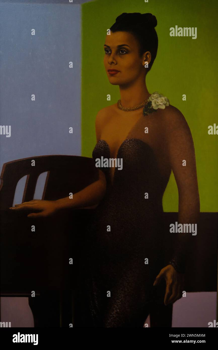 Portrait de la chanteuse et actrice afro-américaine Lena Horne par Edward Biberman exposé à la National Portrait Gallery. Washington DC.USA Banque D'Images