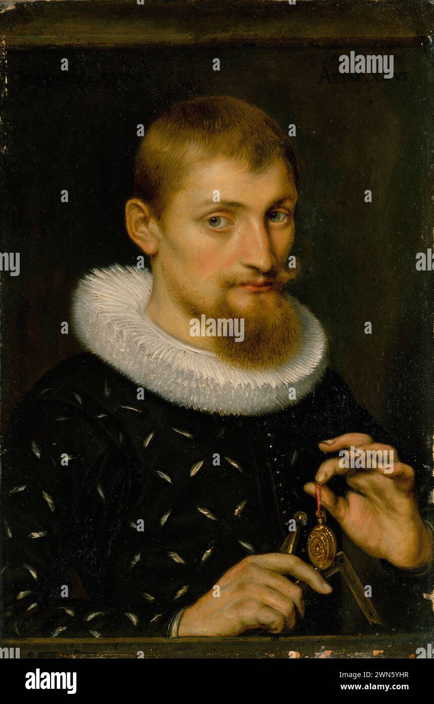 Rubens Pieter Paul - Portrait d'un homme, peut-être architecte ou géographe (1597) Banque D'Images