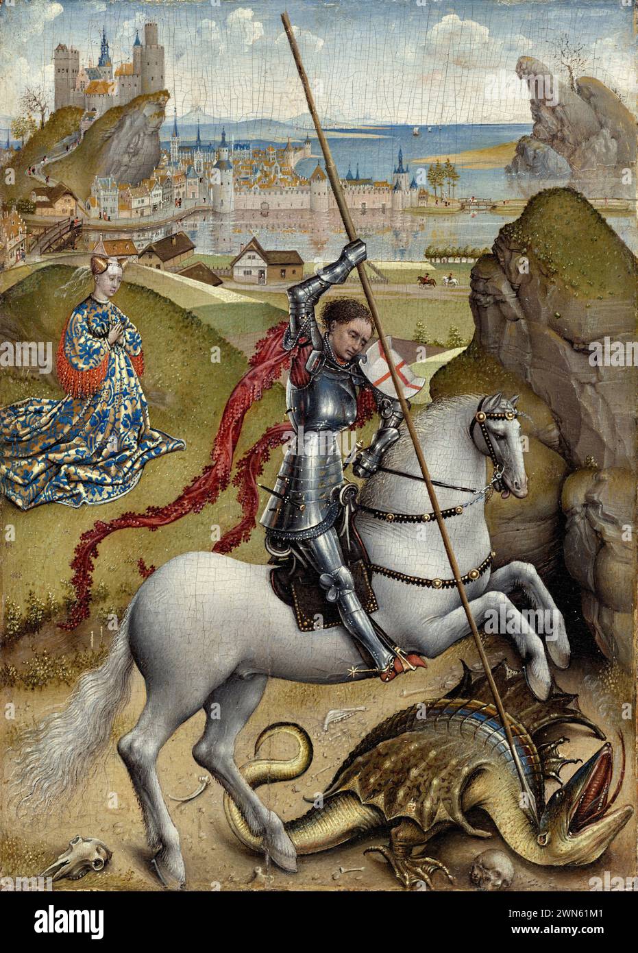 Van der Weyden Rogier - Saint Georges et le Dragon (1432 35c.) Banque D'Images