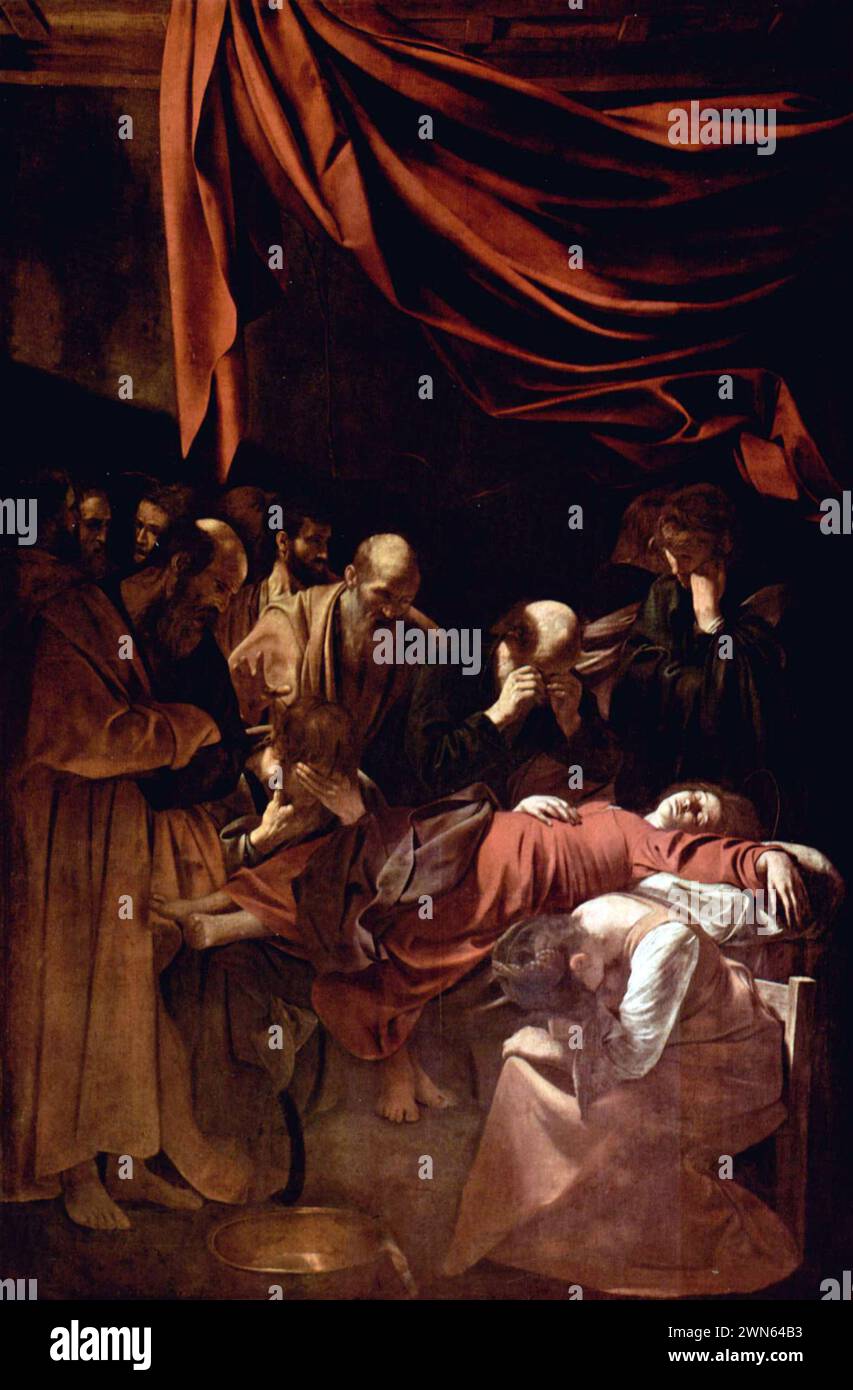 Reproduction Tableau Mort De La Vierge Caravage - Toile Encadrée Qualité Musée - Impression Giclee 1906