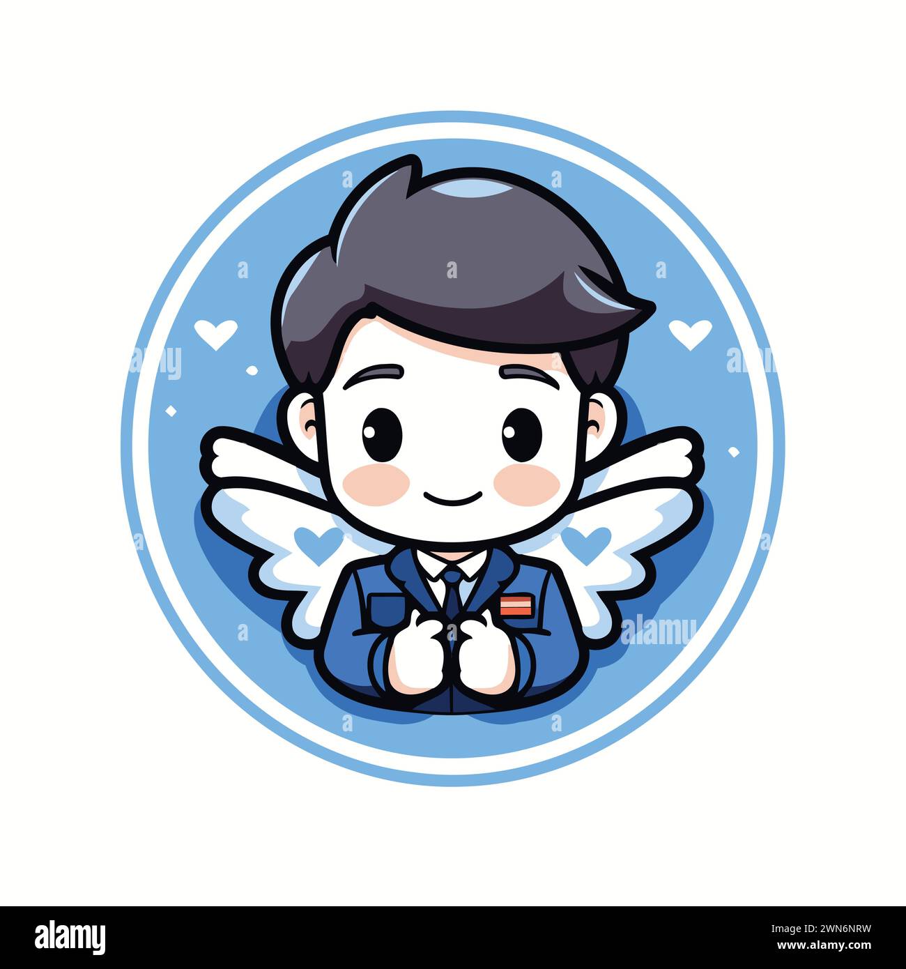 Cute Angel Boy Vector Icon Cartoon Character illustration Design style. Illustration de Vecteur