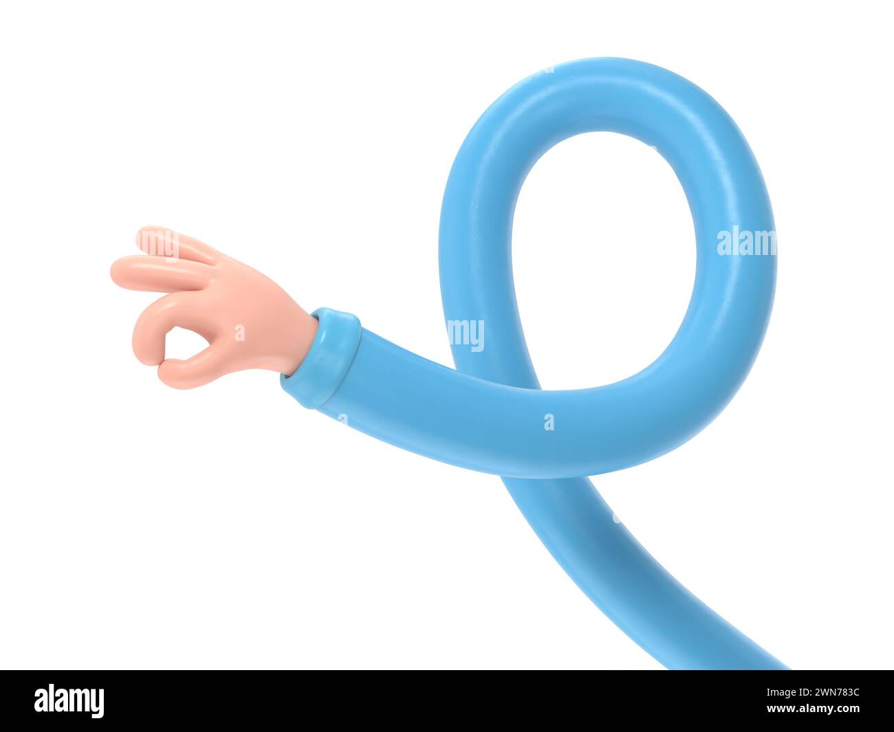 Cartoon Gesture icône Mockup.cartoon personnage homme d'affaires mains des gestes assortis : OK. Rendu 3D sur fond blanc.concept de bras longs. Banque D'Images