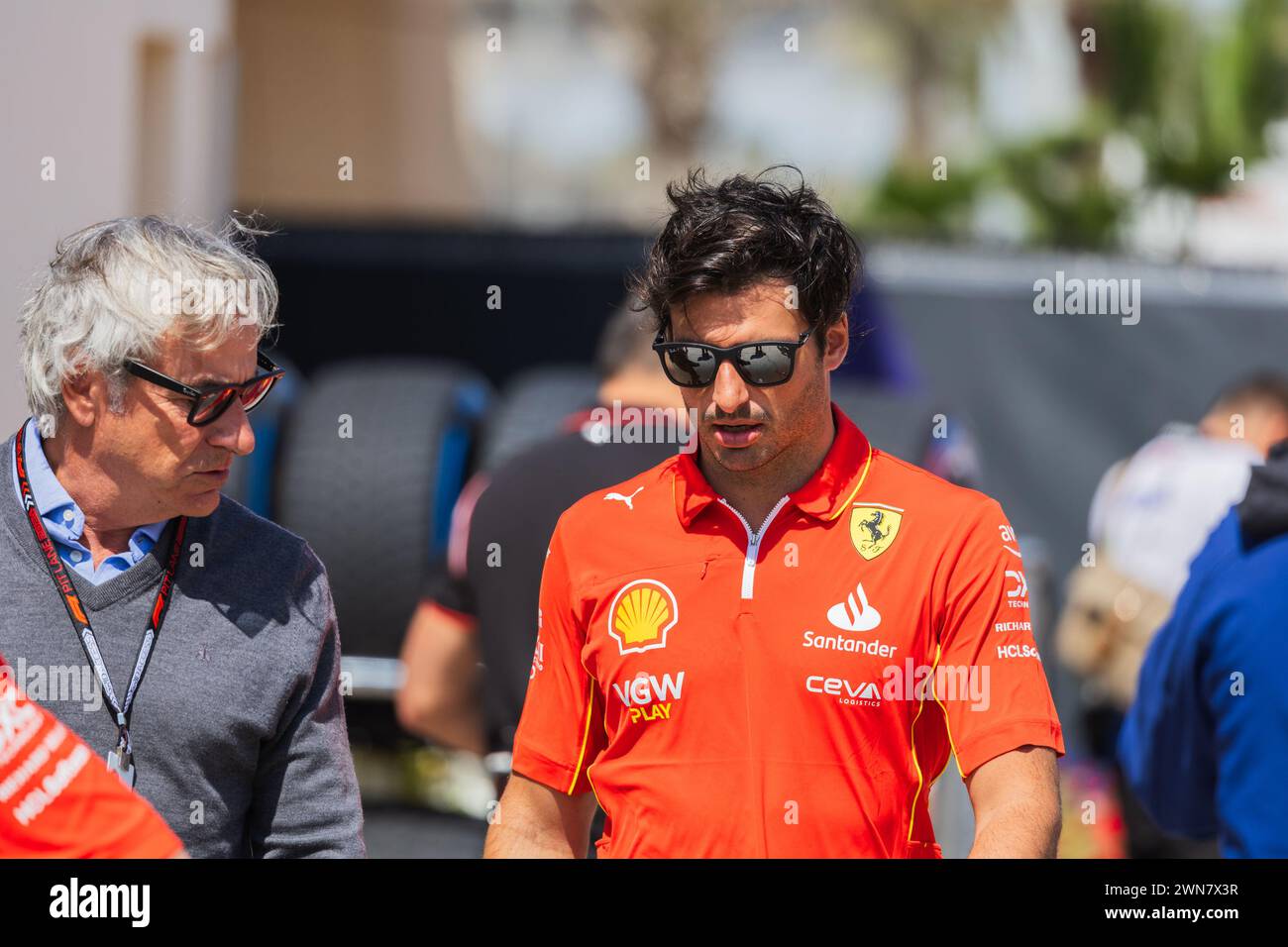 MANAMA, BAHREÏN, circuit international de Bahreïn, 29.Feb.2024 : Carlos Sainz Jr d'Espagne et Scuderia Ferrari pendant le Grand Prix de formule 1 de Bahreïn Banque D'Images