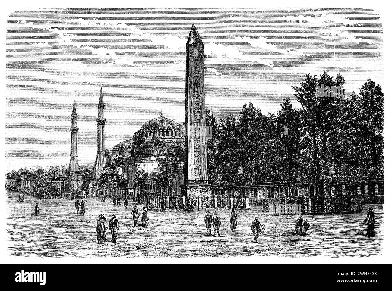 Almeidan mit dem Obelisken des Theodosius BEI der Agia Sophia zu Konstantinopel, , (encyclopédie, 1893), Almeidan mit dem Obelisken des Theodosius BEI der Agia Sophia zu Konstantinopel, Banque D'Images