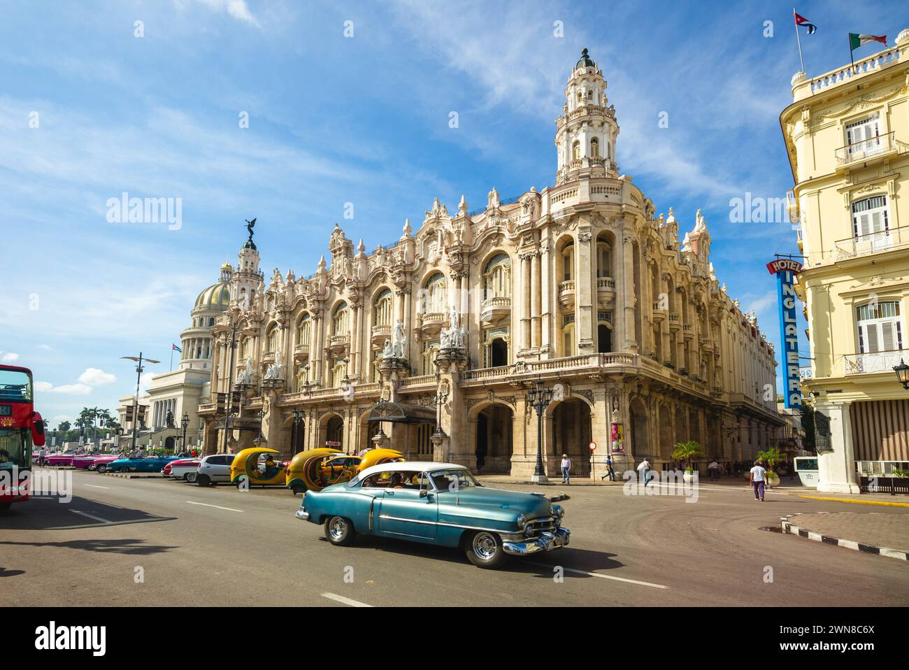 28 octobre 2019 : Gran Teatro de la Habana, grand théâtre de la Havane, un théâtre conçu par l'architecte Paul Belau et situé dans le Paseo del Prado in Banque D'Images