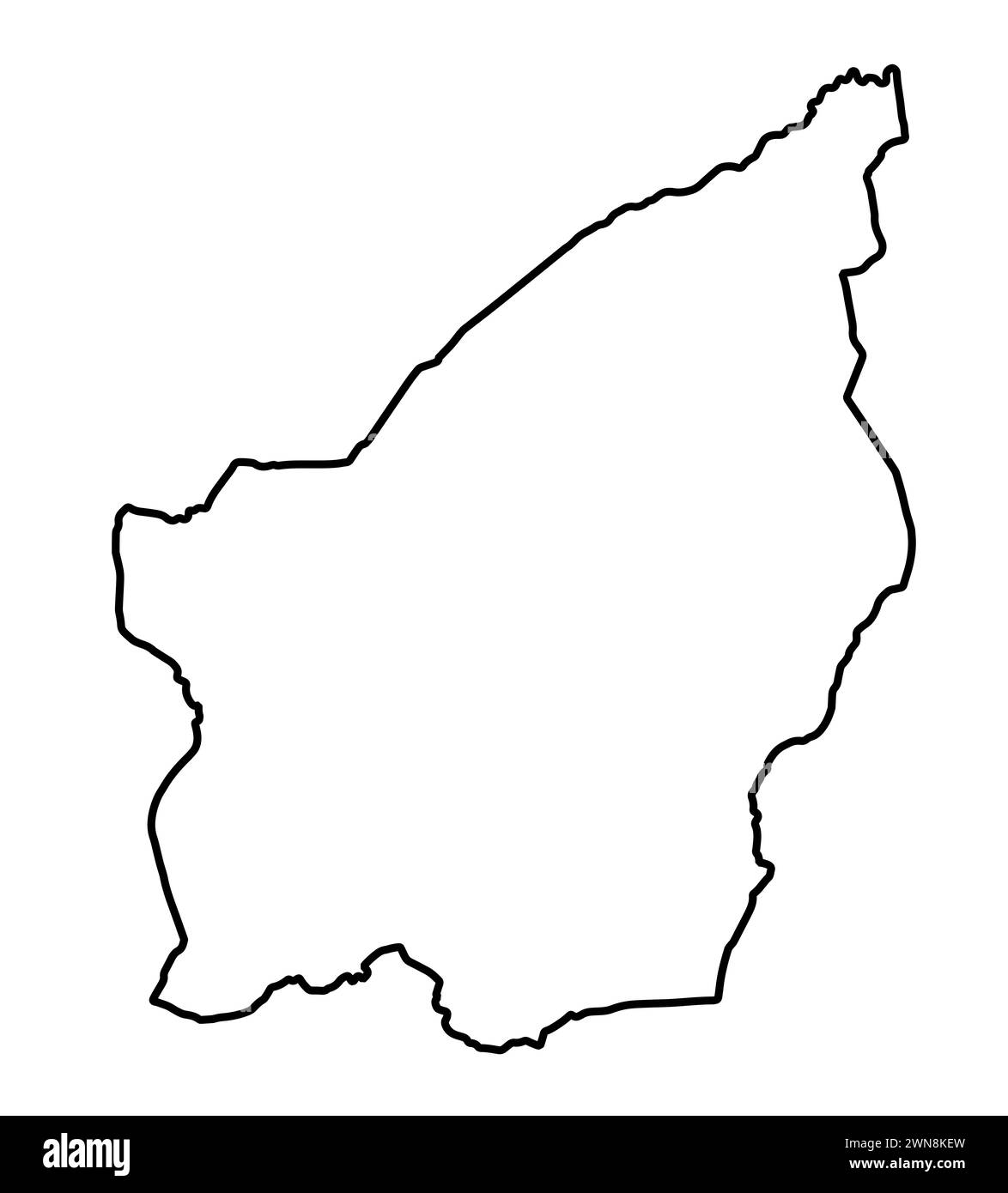 Carte de silhouette de contour noir de Saint-Marin sur un fond blanc Banque D'Images