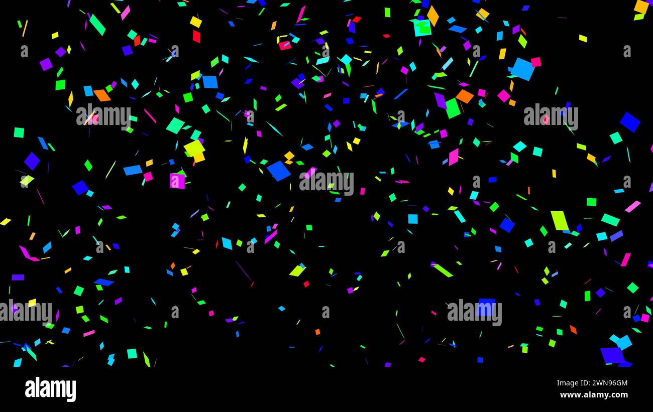 Confettis arc-en-ciel colorés isolés avec canal alpha Banque D'Images