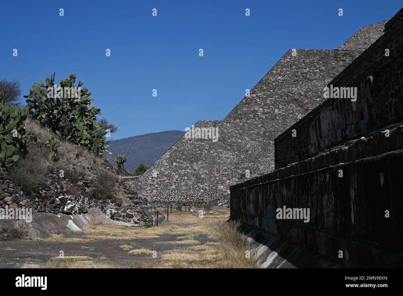 Pyramides de Teotihuacan dans les hautes terres centrales du Mexique Banque D'Images