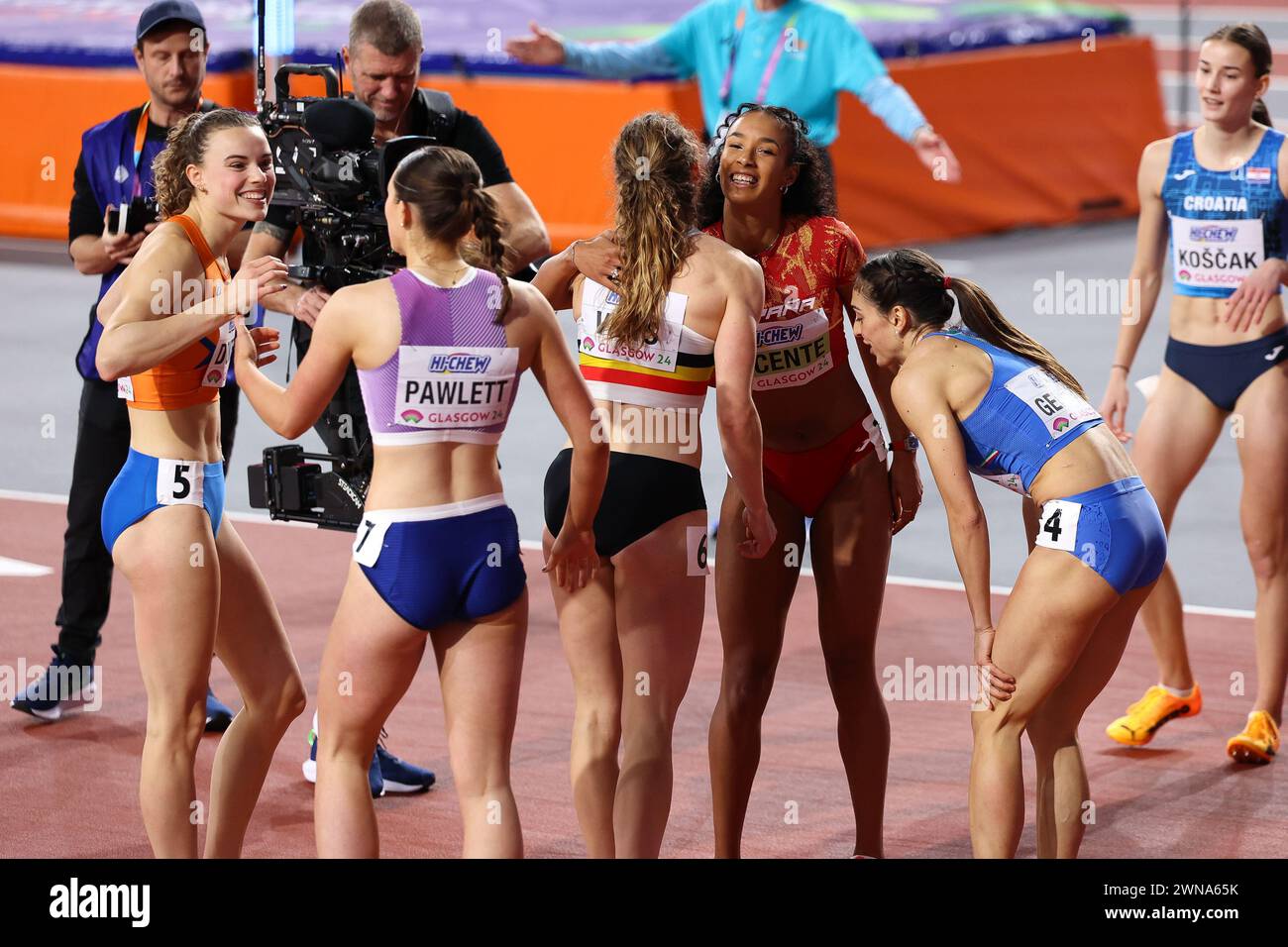 Glasgow, écosse, 01 mars 202, Maria Vicente (ESP, Pentathlon) lors des Championnats du monde d'athlétisme 2024 à l'Emirates Arena de Glasgow le vendredi 1er mars 2024. (Photo : Pat Scaasi | mi News) crédit : MI News & Sport /Alamy Live News Banque D'Images