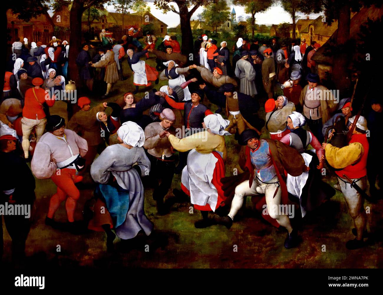 La danse de la mariée de Pieter Brueghel l'ancien (1526/1530–1569) - Musée Royal des Beaux-Arts, Anvers, Belgique, Belgique. ( De dans der bruid, Pieter Bruegel I, 16de eeuw, ) Banque D'Images