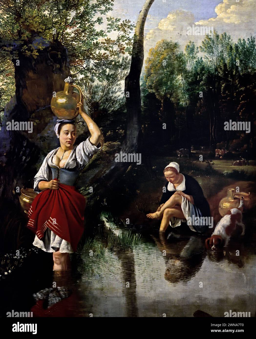 Une Ford 1665 par Jan Siberechts 1627-1703 Musée Royal des Beaux-Arts, Anvers, Belgique, Belgique. Banque D'Images