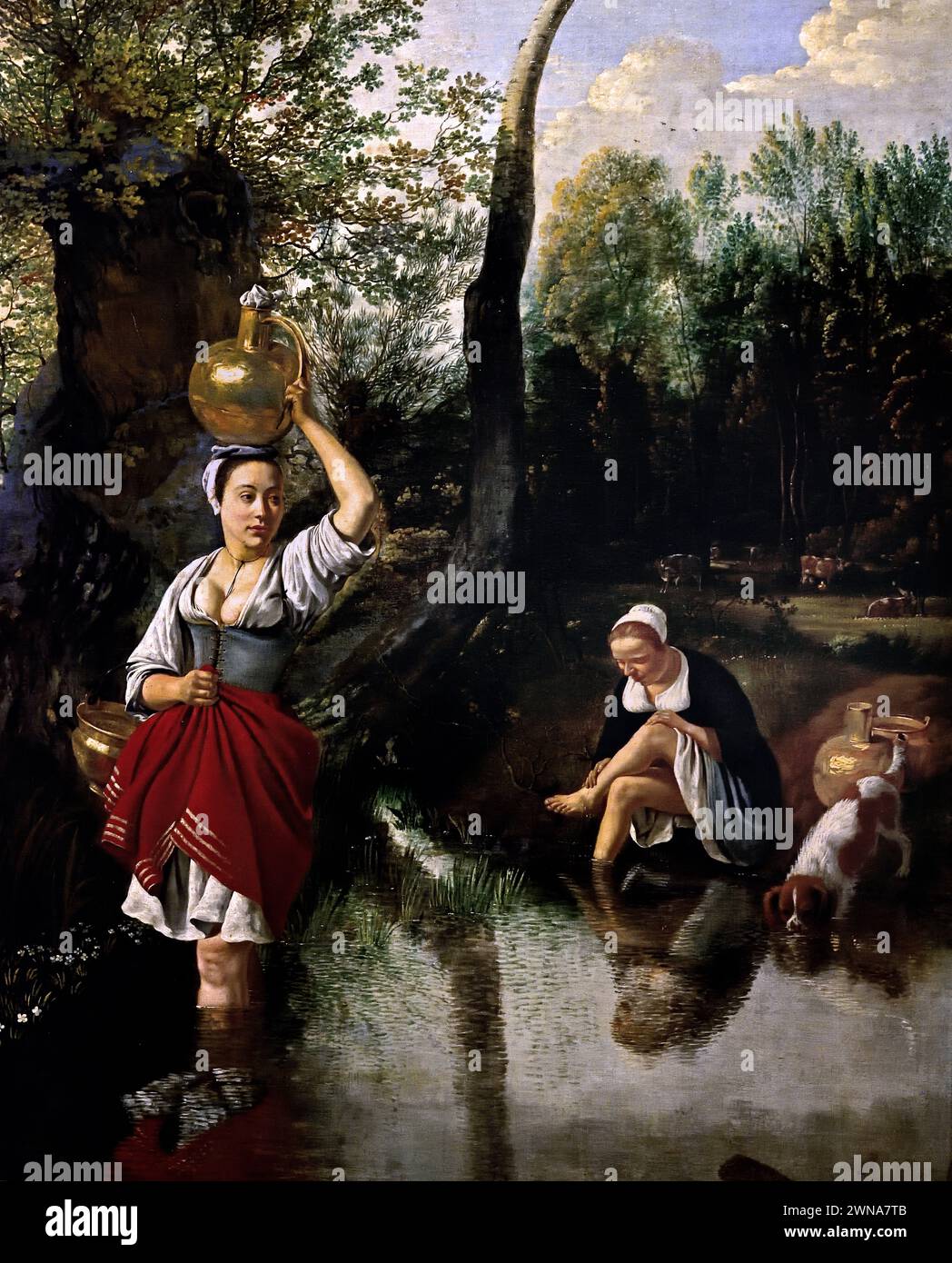 Une Ford 1665 par Jan Siberechts 1627-1703 Musée Royal des Beaux-Arts, Anvers, Belgique, Belgique. Banque D'Images