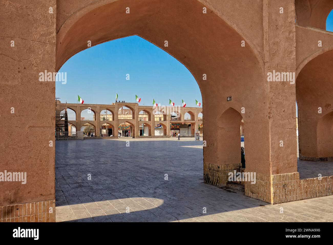 Arcades du complexe Amir Chakhmaq dans la vieille ville de Yazd, Iran. Banque D'Images