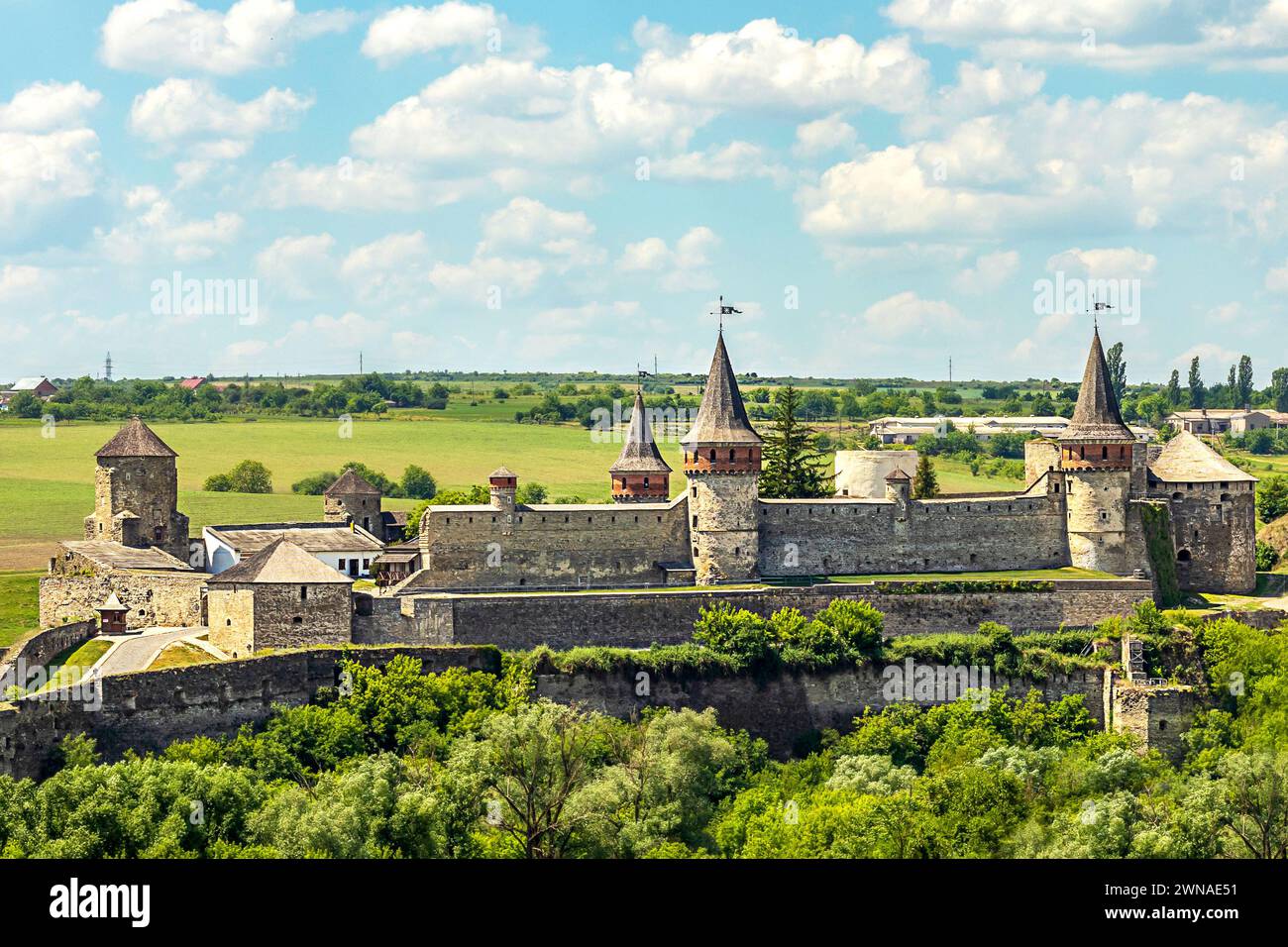 L'ancien château de Kamyanets-Podilsky est situé dans la ville historique de Kamyanets-Podilsky, en Ukraine. Banque D'Images
