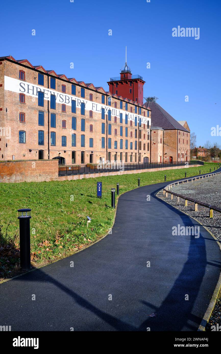 Ditherington Flax Mill, le premier bâtiment à ossature de fer au monde, à Shrewsbury, au Royaume-Uni Banque D'Images