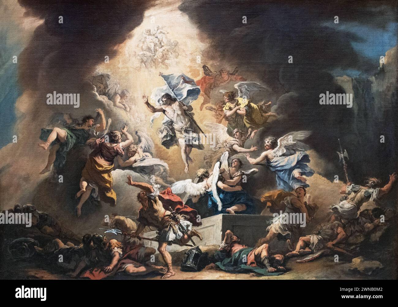 Peinture de Sebastiano Ricci ; 'la Résurrection', 1714-16, années 1700 - peintre italien du XVIIIe siècle de l'école baroque de Venise. Banque D'Images