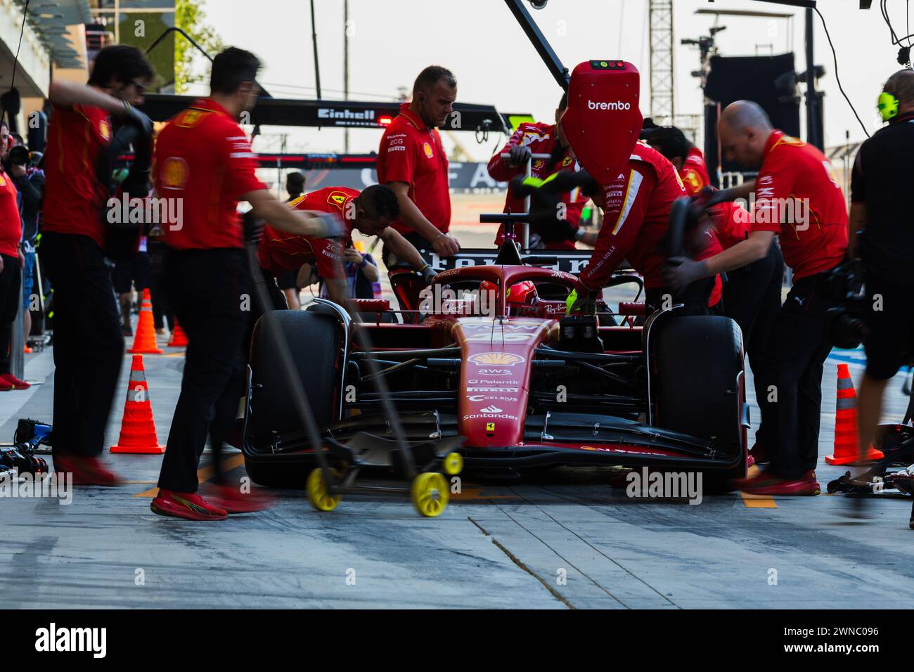 MANAMA, BAHREÏN, circuit international de Bahreïn, 1er mars 2024 : Charles Leclerc de Monaco et Scuderia Ferrari lors du Grand Prix de formule 1 de Bahreïn Banque D'Images