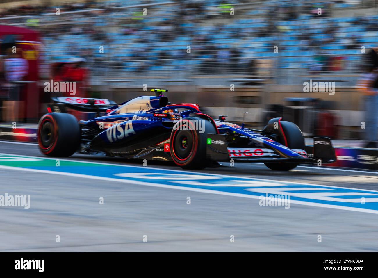 MANAMA, BAHREÏN, circuit international de Bahreïn, 1er mars 2024 : Yuki Tsunoda du Japon et Visa Cash App RB pendant le Grand Prix de formule 1 de Bahreïn Banque D'Images