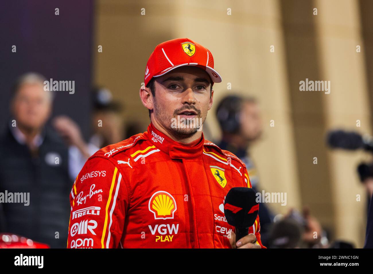 MANAMA, BAHREÏN, circuit international de Bahreïn, 1er mars 2024 : Charles Leclerc de Monaco et Scuderia Ferrari lors du Grand Prix de formule 1 de Bahreïn Banque D'Images