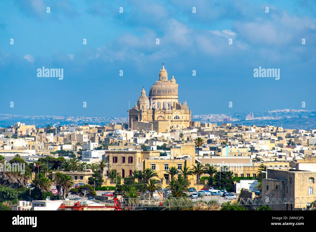 Église Saint-Jean-Baptiste de Rotonda à Xewkija - Île de Gozo - Malte Banque D'Images Église Saint-Jean-Baptiste de Rotonda à Xewkija - Île de Gozo - Malte Banque D'Images