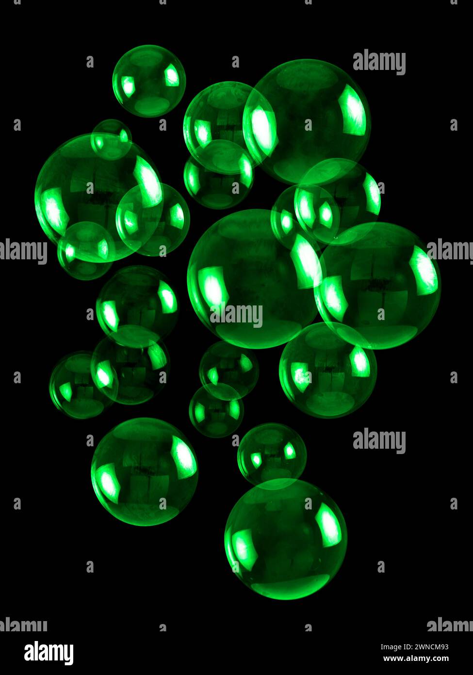 Bulles vertes Banque D'Images