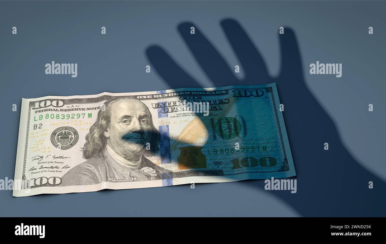 Accès aux espèces (billet de banque en dollars américains) Banque D'Images