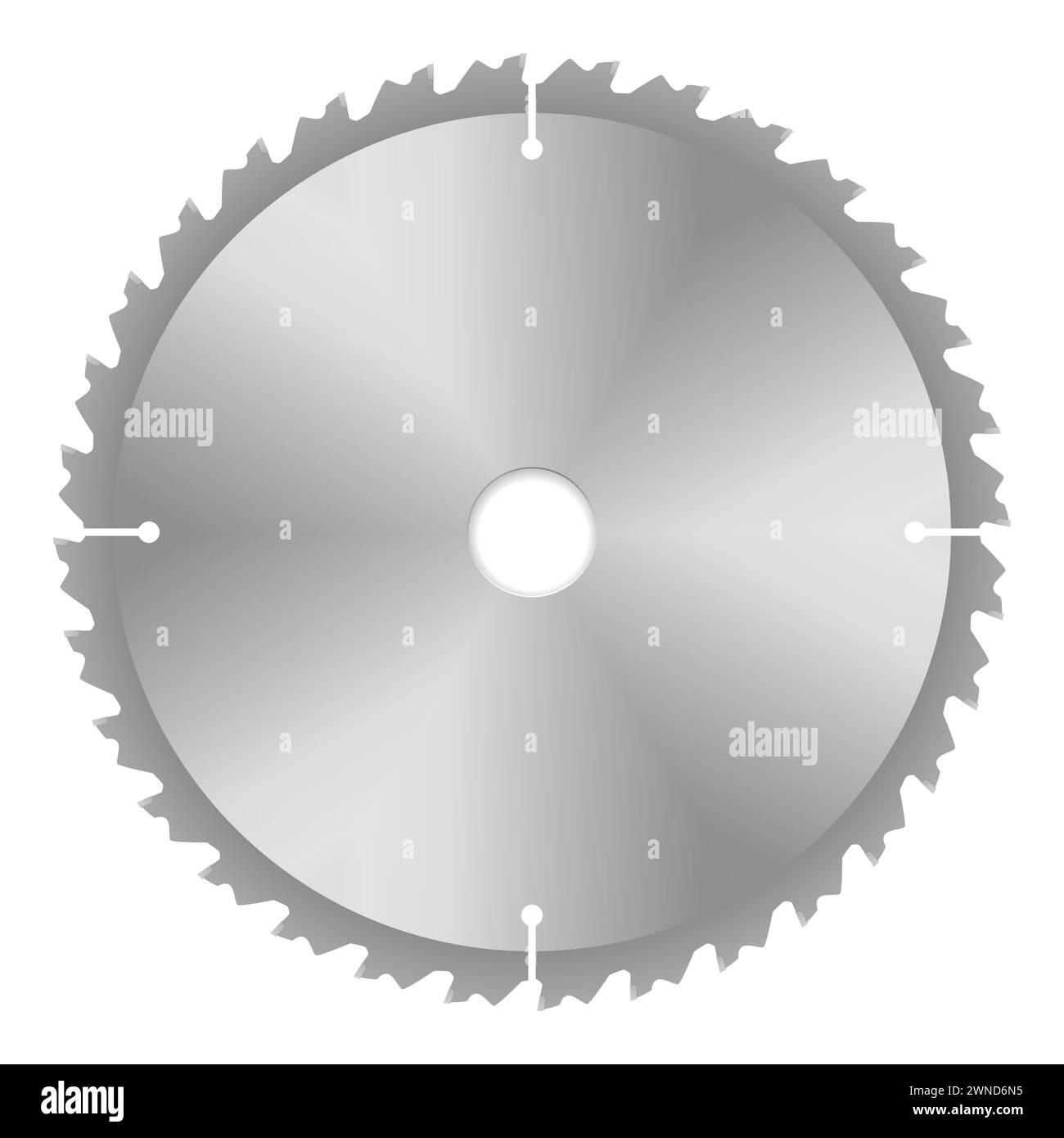 Lame de scie sur fond blanc. Illustration vectorielle. Banque D'Images