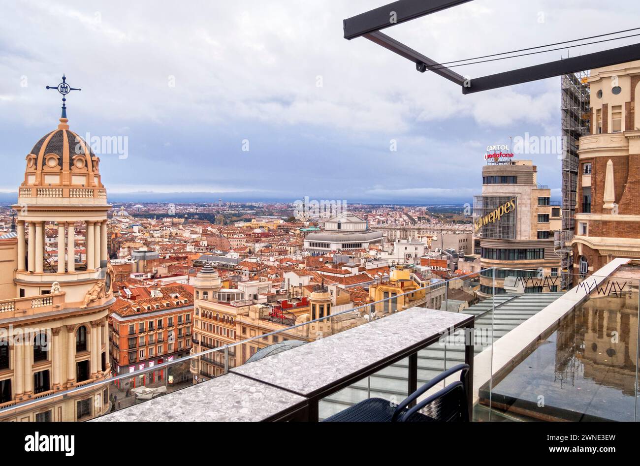 Vista de Madrid desde una azotea de la Gran Vía. Madrid. España Banque D'Images