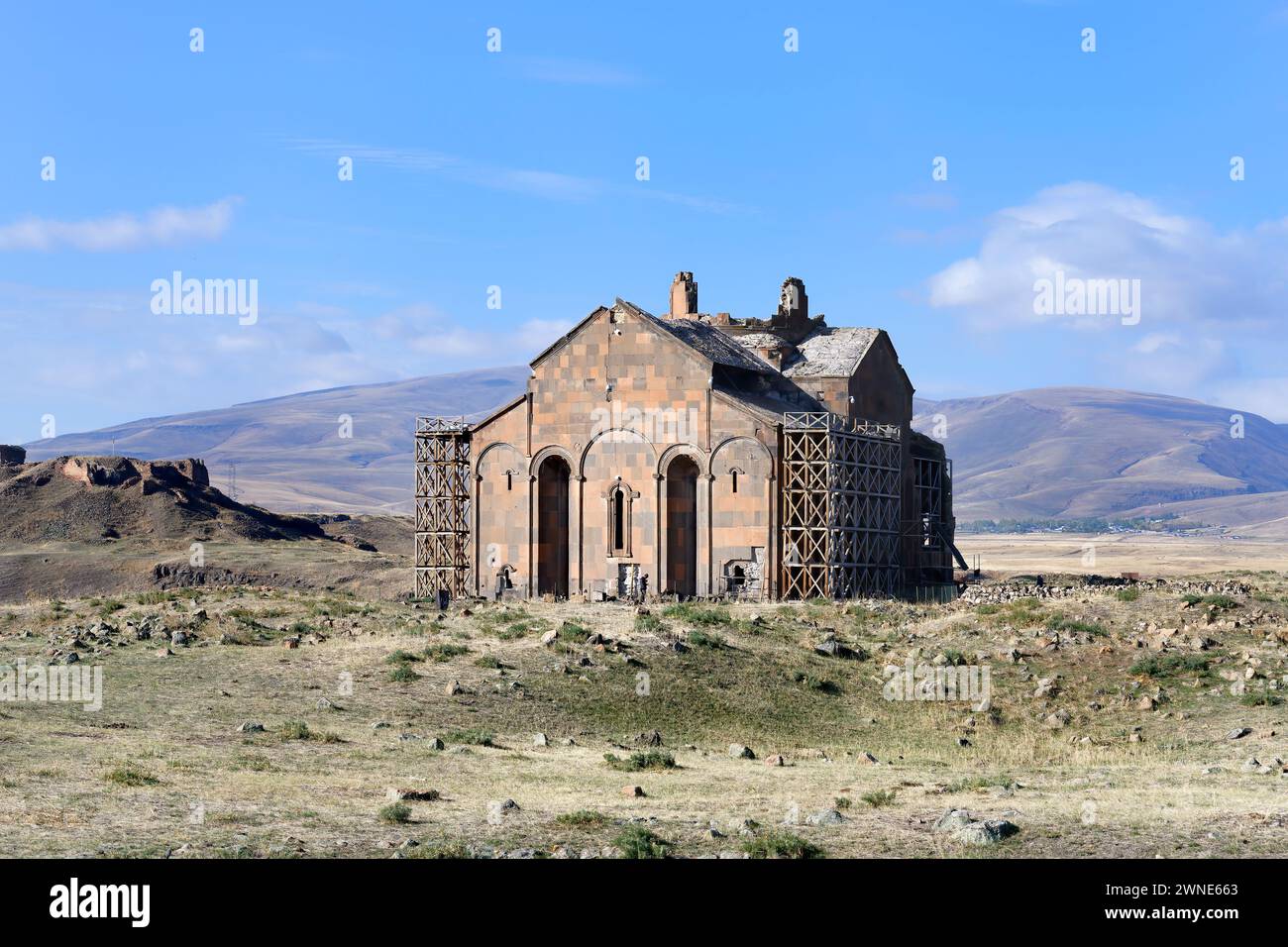 Ancienne cathédrale d'Ani convertie en mosquée, site archéologique d'Ani, Kars, Turquie Banque D'Images