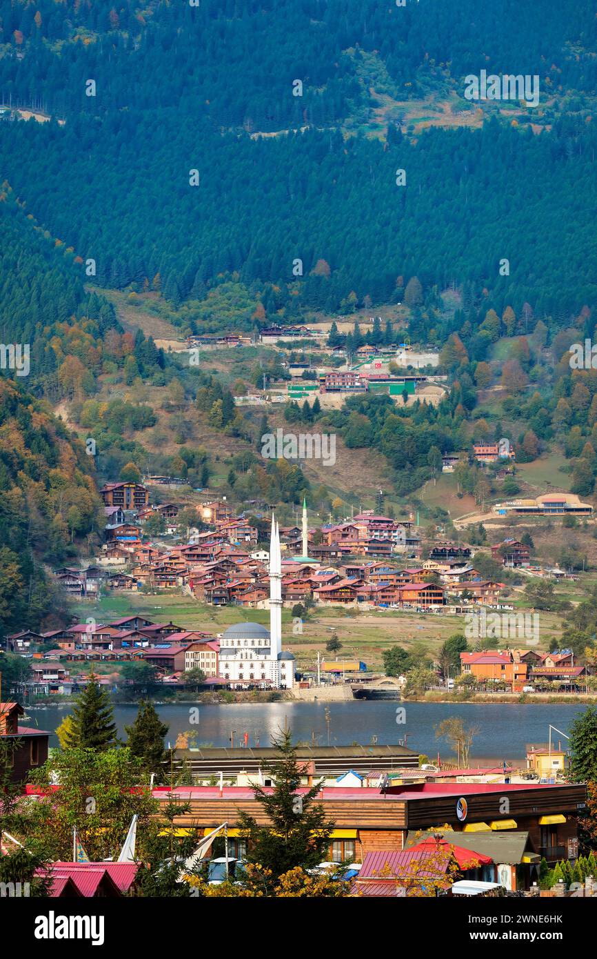 Uzungol ville et mosquée, Trabzon, Turquie Banque D'Images