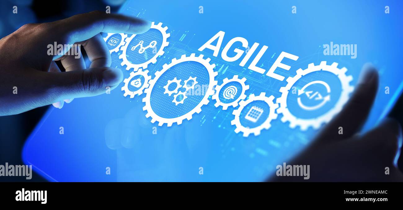 Technique de développement logiciel flexible et agile.Concept de technologie. Banque D'Images