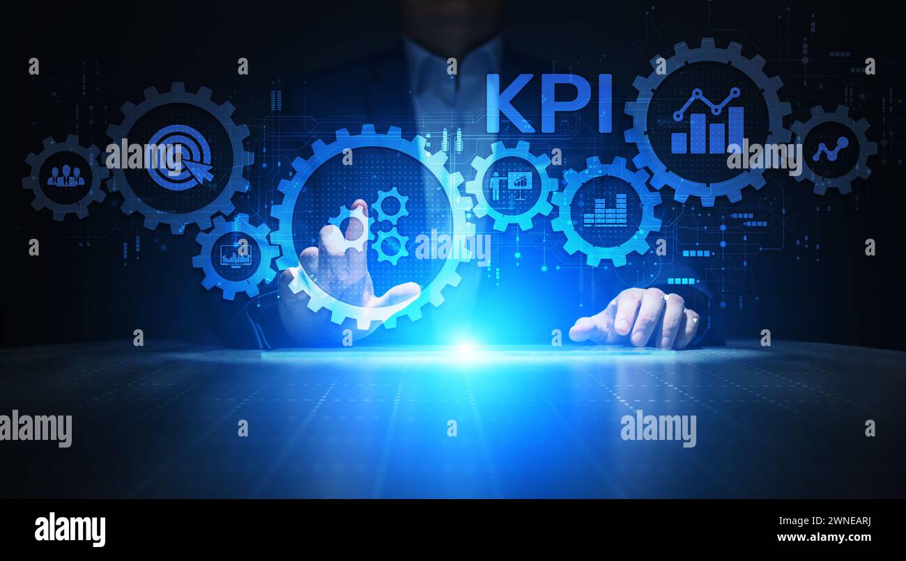 KPI indicateur de performance clé concept de financement d'entreprise à l'écran. Banque D'Images