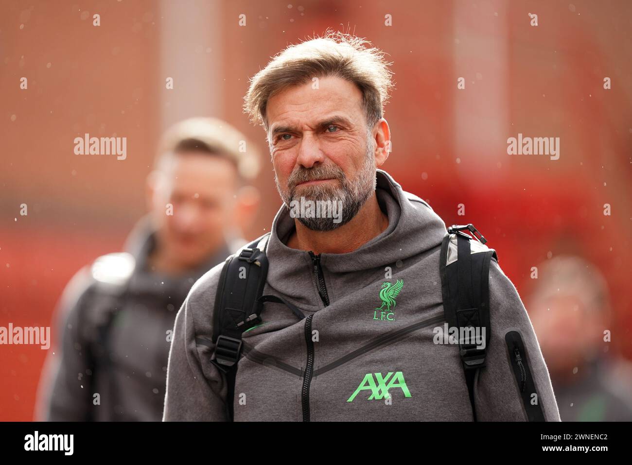 L'entraîneur de Liverpool, Jurgen Klopp, arrive avant le match de premier League contre Nottingham Forest au City Ground, Nottingham. Date de la photo : samedi 2 mars 2024. Banque D'Images