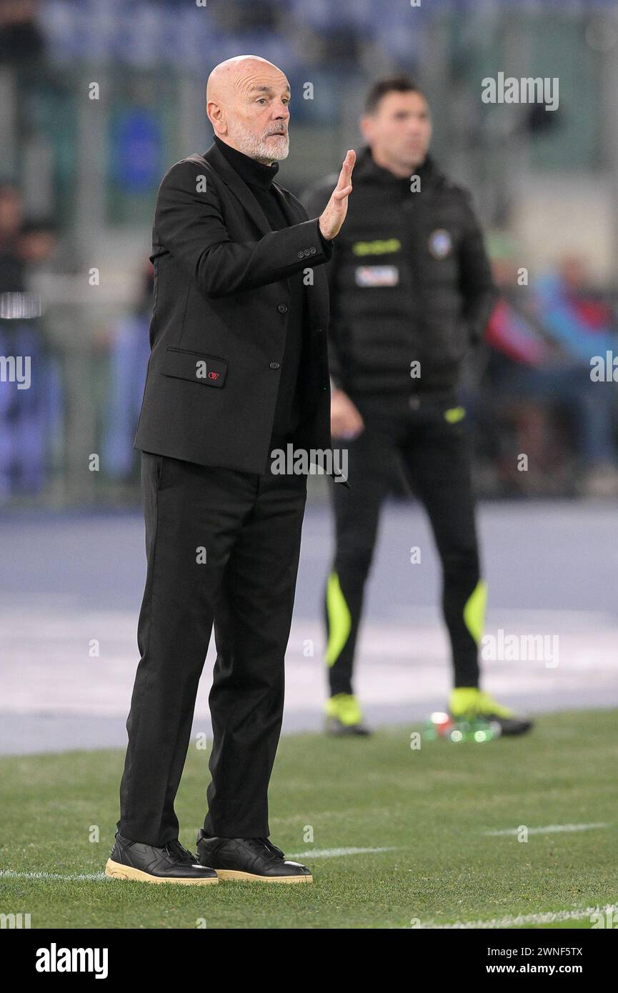 Roma, Italie. 01 mars 2024. Stefano Pioli entraîneur de l'AC Milan pendant le match de Serie A Football, Lazio vs Milan, 1er mars 2024 (photo par AllShotLive/Sipa USA) crédit : Sipa USA/Alamy Live News Banque D'Images