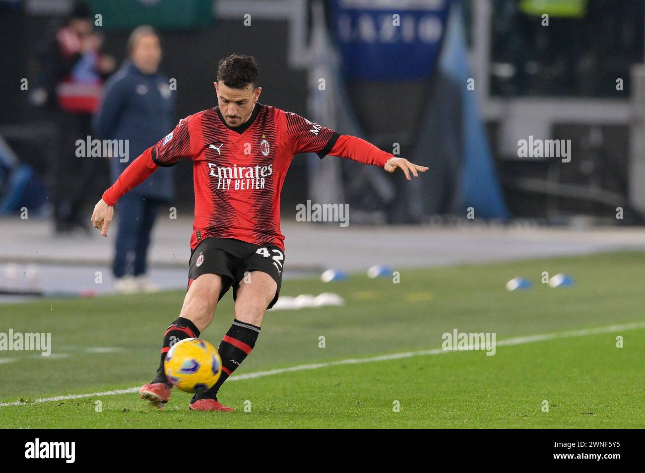 Roma, Italie. 01 mars 2024. Alessandro Florenzi de l'AC Milan pendant le match de Serie A Football, Lazio vs Milan, 1er mars 2024 (photo par AllShotLive/Sipa USA) crédit : Sipa USA/Alamy Live News Banque D'Images