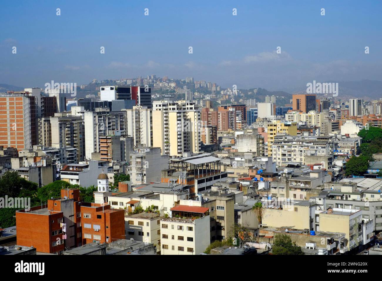 Vue aérienne du centre-ville de Caracas, Venezuela Banque D'Images