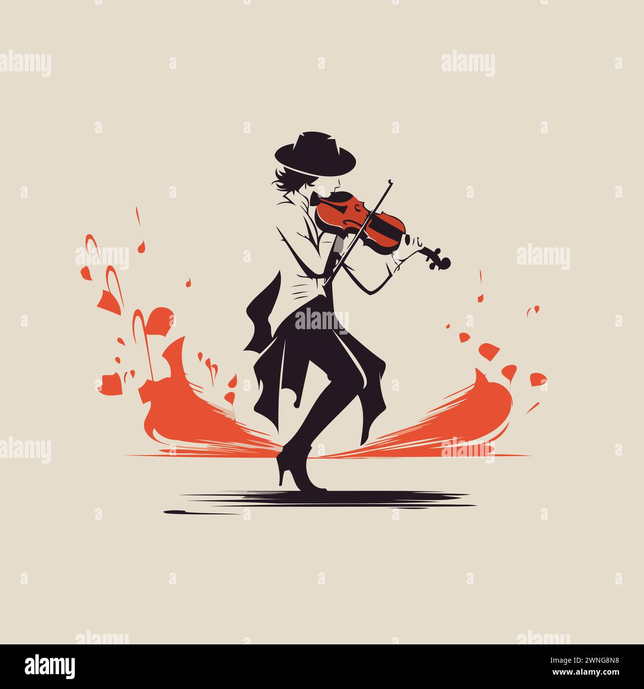 Fille flamenco jouant du violon. Illustration vectorielle pour votre conception Illustration de Vecteur