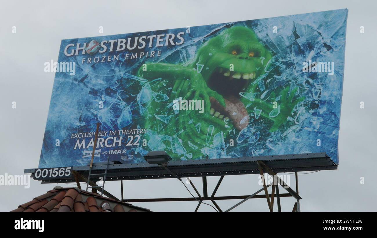 Los Angeles, Californie, USA 29 février 2024 Ghostbusters Frozen Empire Billboard le 29 février 2024 à Los Angeles, Californie, USA. Photo de Barry King/Alamy Stock photo Banque D'Images