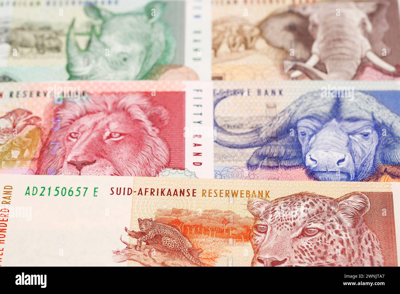 Vieil argent sud-africain - rand un fond d'entreprise Banque D'Images