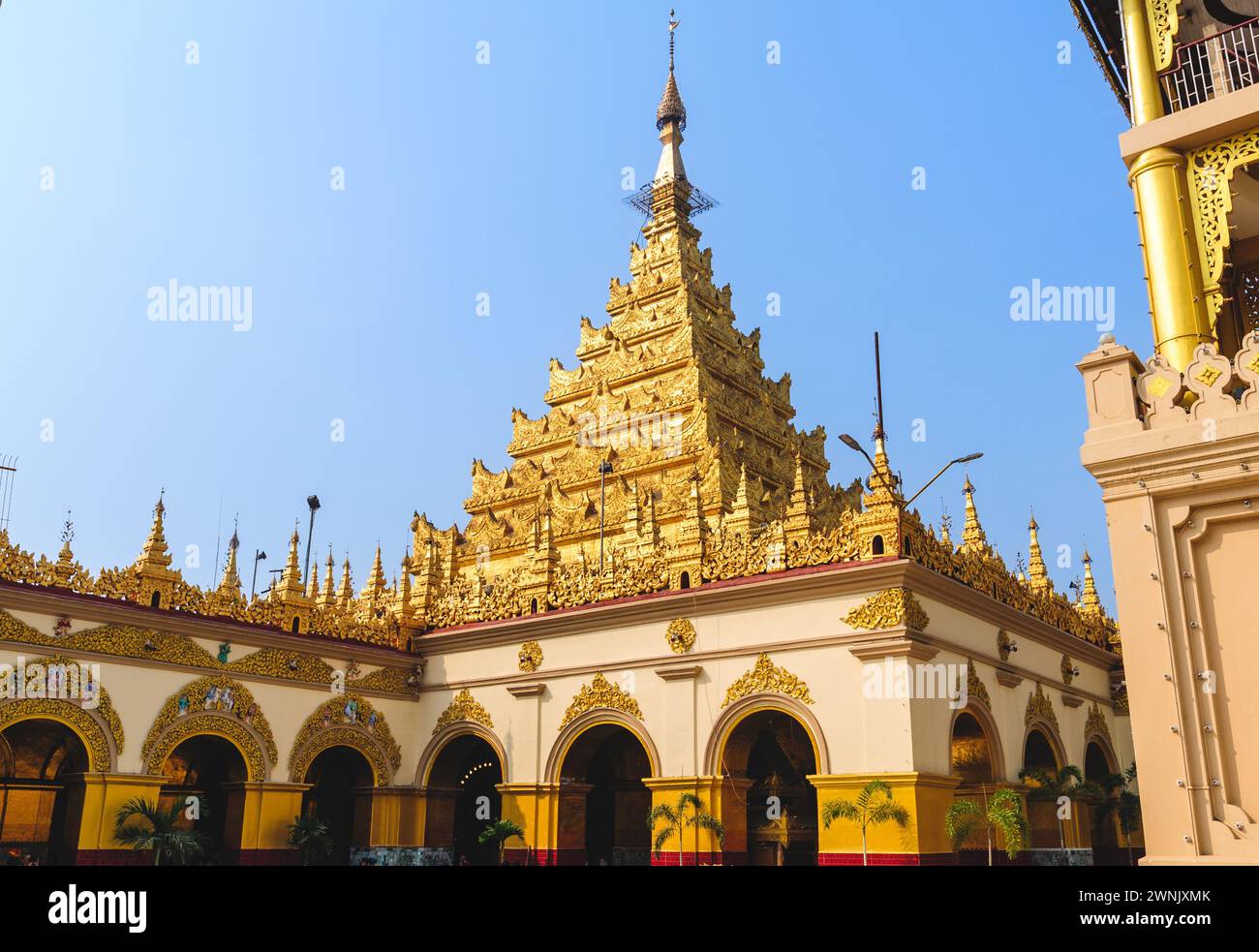 Maha Myat muni Pagoda, Temple Mahamuni Buddha à mandalay, myanmar birmanie. Banque D'Images