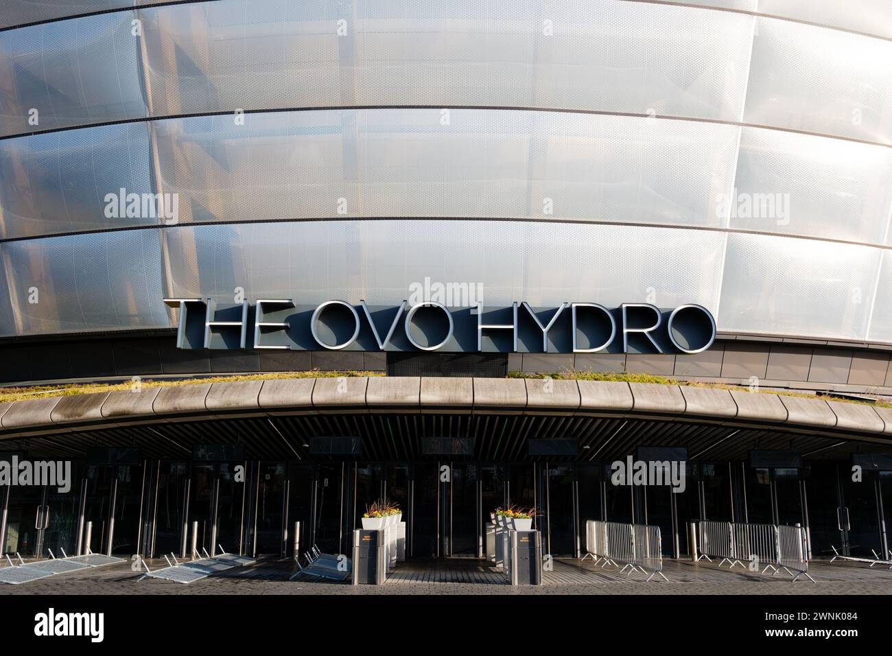 Glasgow Écosse : 13 février 2024 : extérieur de l'Hydro Arena à Glasgow alias l'OVO Hydro Banque D'Images