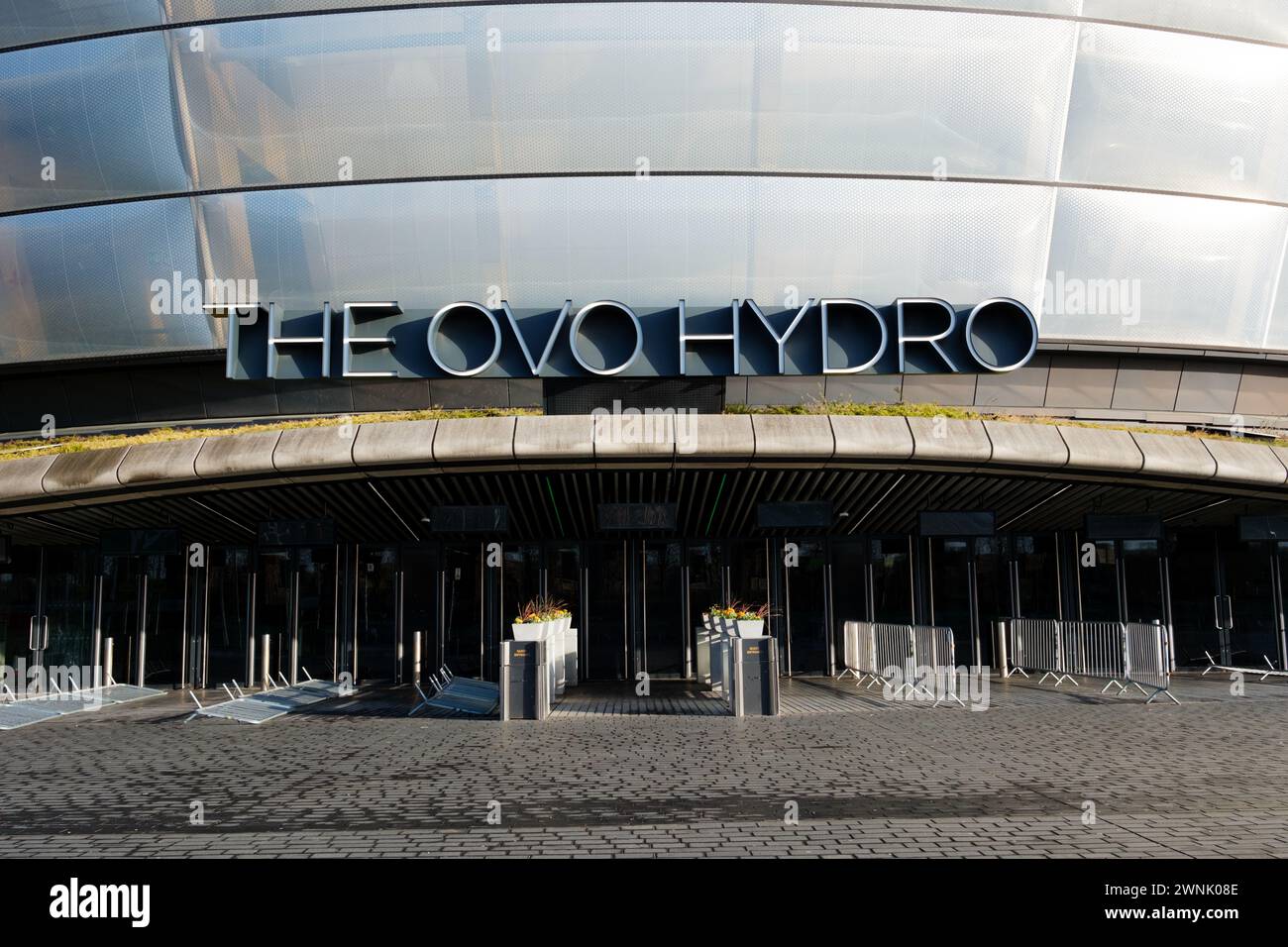 Glasgow Écosse : 13 février 2024 : extérieur de l'Hydro Arena à Glasgow alias l'OVO Hydro Banque D'Images