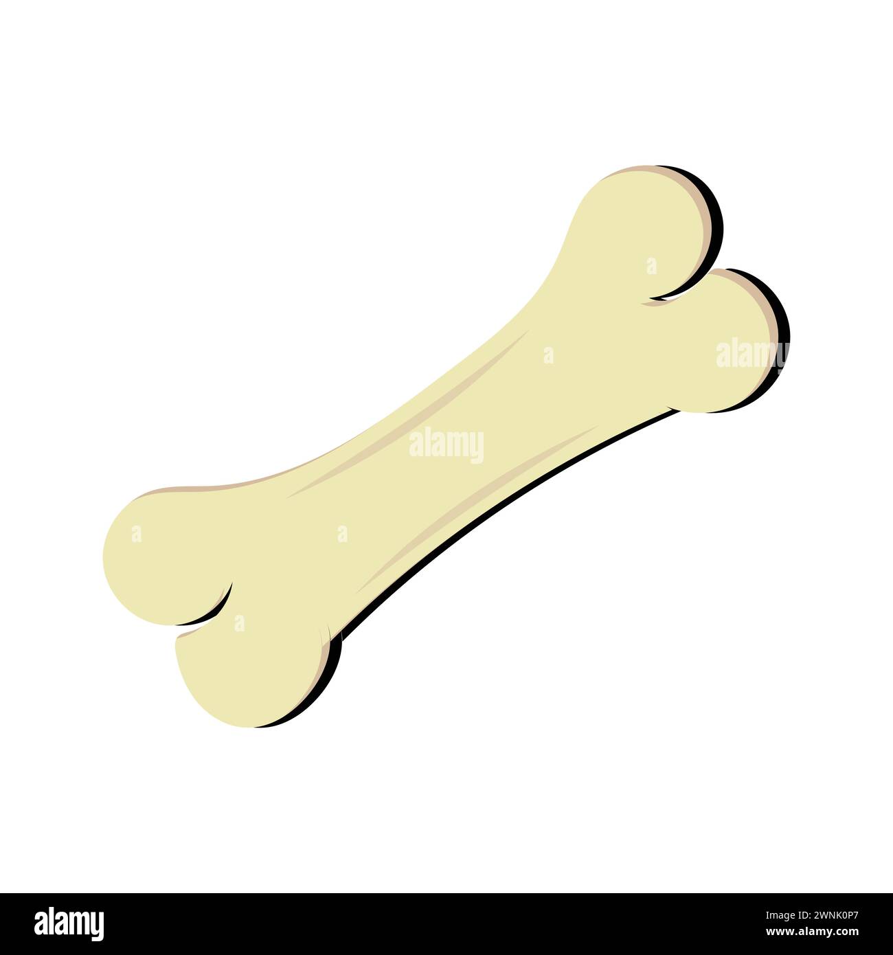 Icône de vecteur d'os de chien. Icône de chien de dessin animé Flat Design Pet Care, icône de mascotte d'os conception d'illustration vectorielle, Vector 10 EPS. Illustration de Vecteur