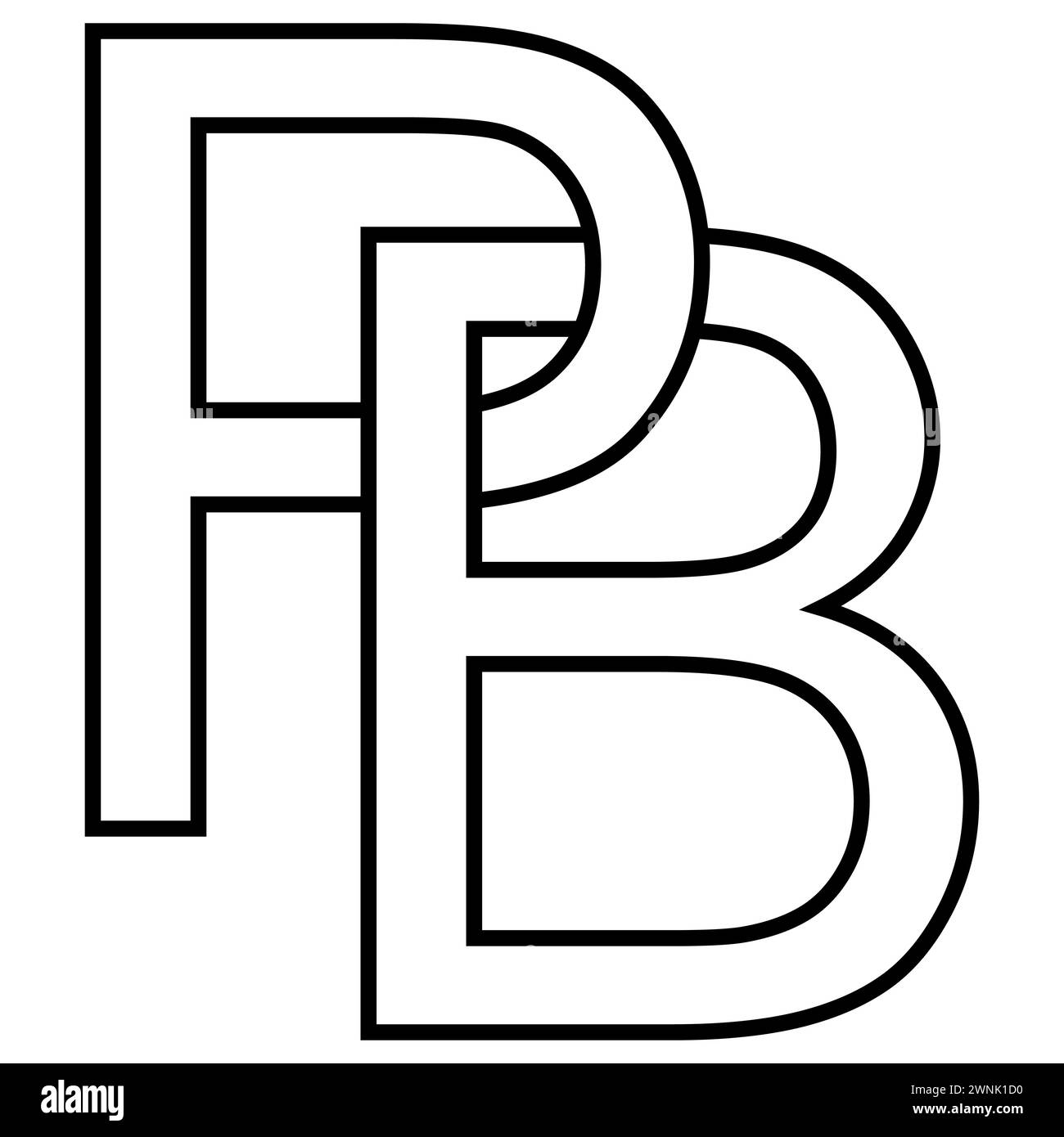 Logo signe pb bp icône double lettres logotype p b Illustration de Vecteur