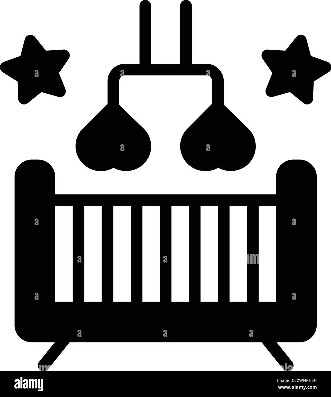 Icône pour la pépinière, berceau de bébé Illustration de Vecteur
