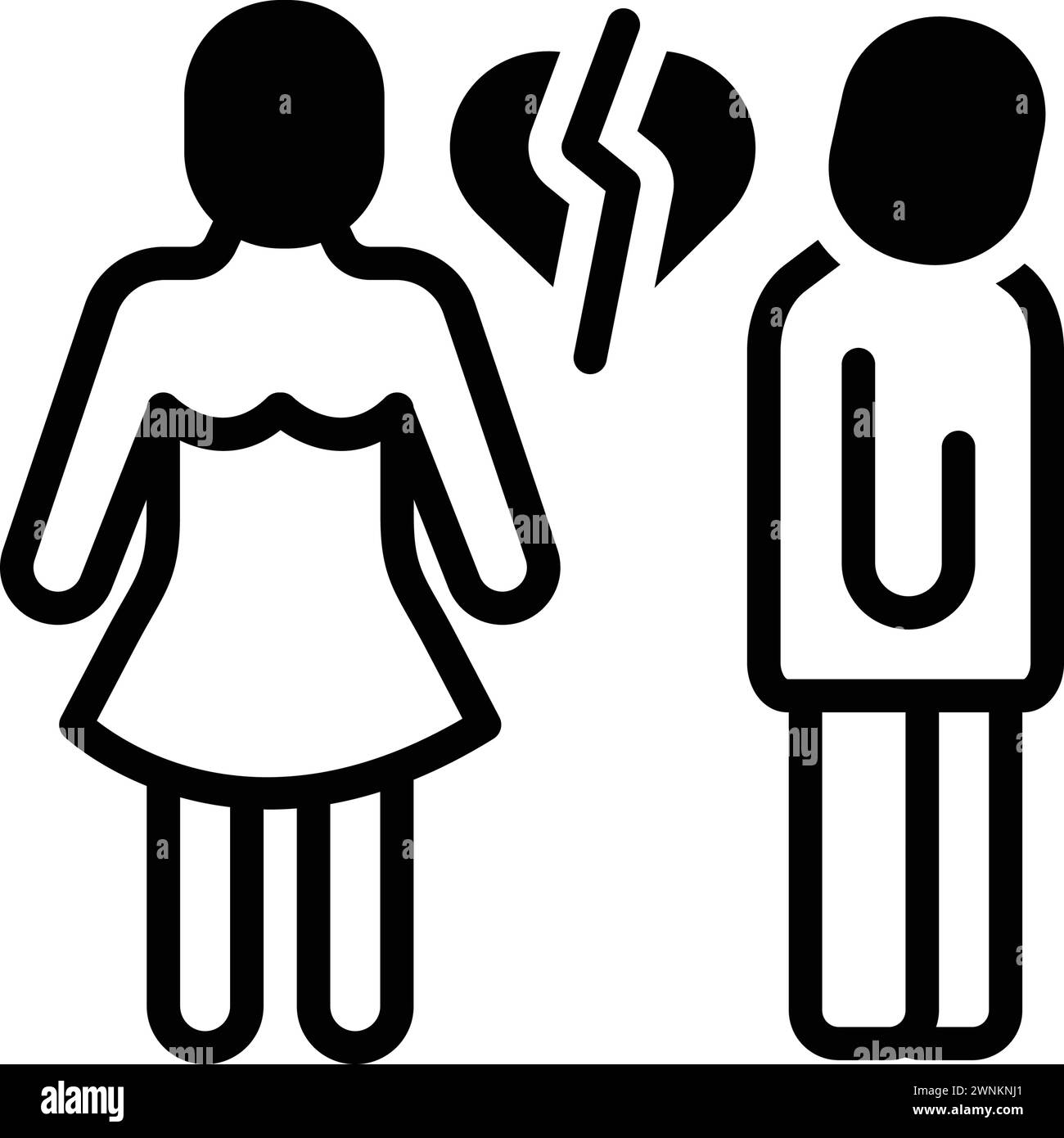 Icône pour ex,couple Illustration de Vecteur