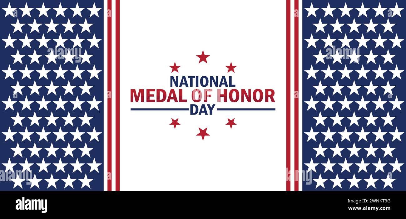 Papier peint National Medal of Honor Day avec typographie. Journée nationale de la médaille d'honneur, contexte Illustration de Vecteur